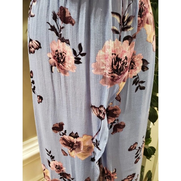 Miami Women Purple Floral 100% Rayon Short Sleeve V Neck Flowy Dress Size XS - Picture 11 of 14